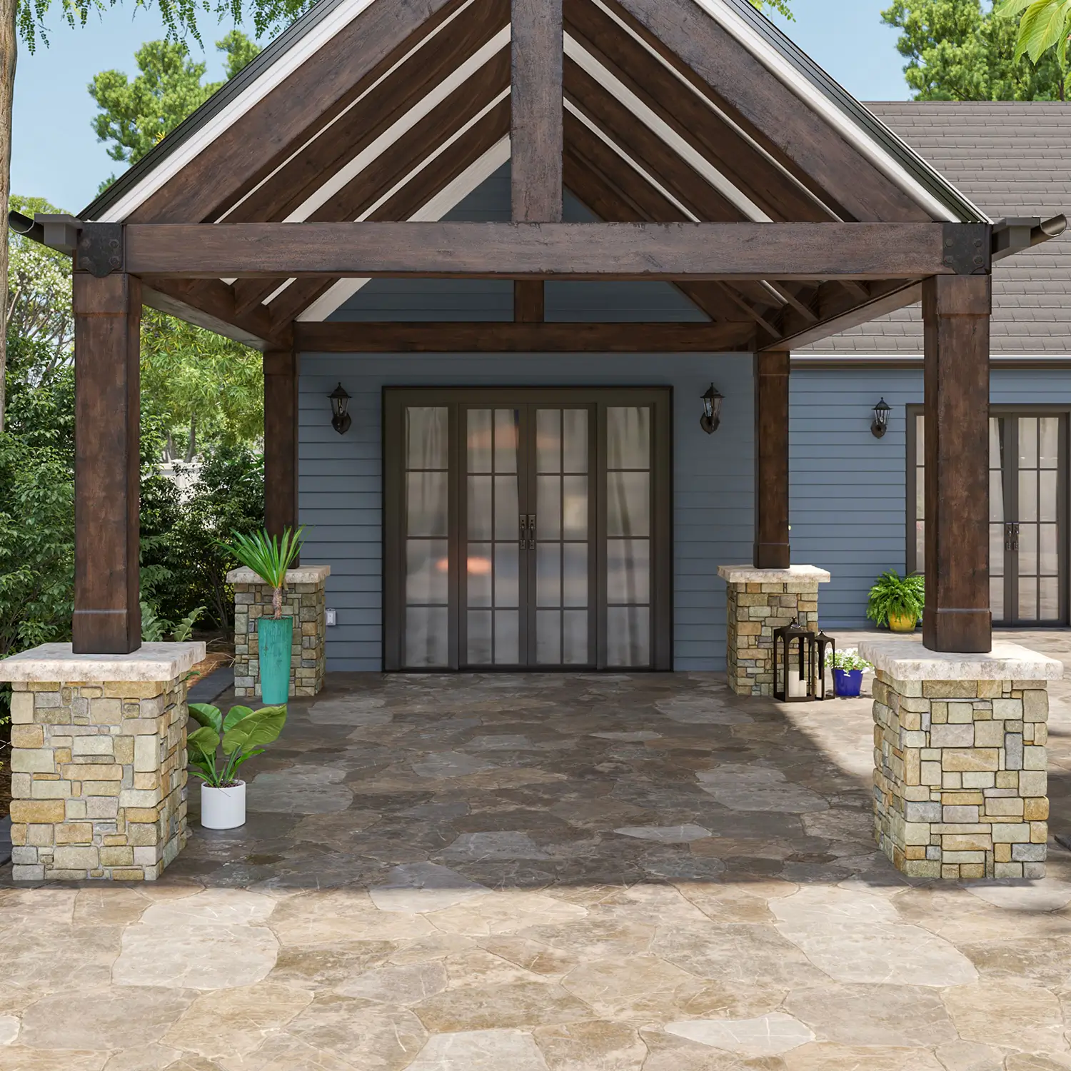 3d exterior rendering services for Bulding exterior and lawn, Our 3D Visualization Portfolio Image